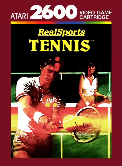 Tennis box art for Atari 2600